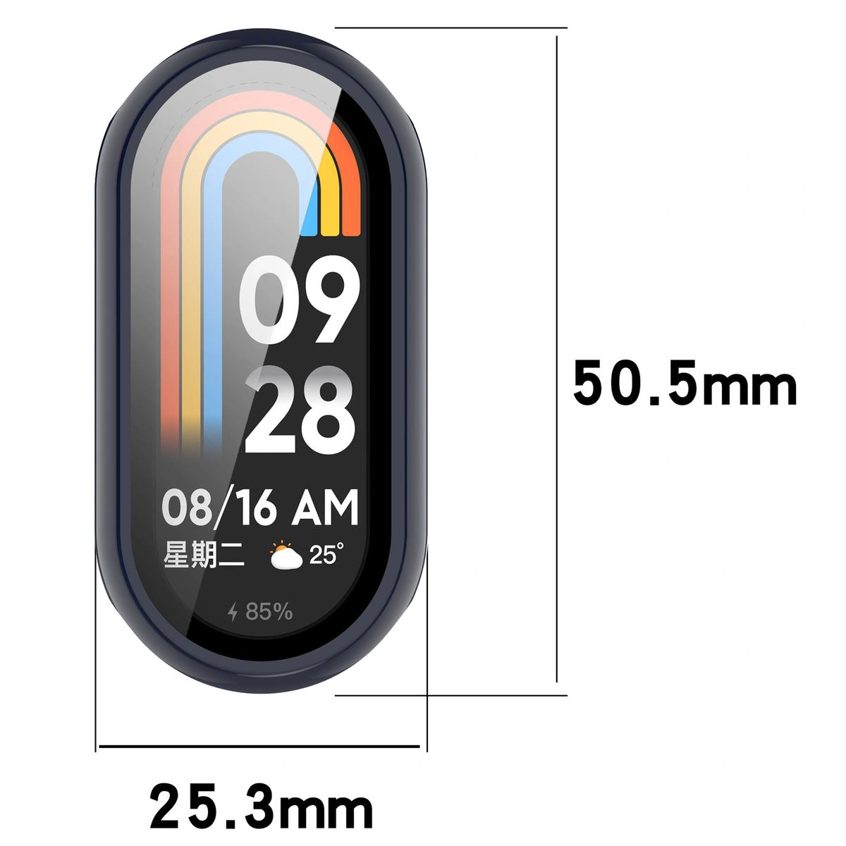 Wymiary etui Bizon Case Watch Adamo do Smart Band 10